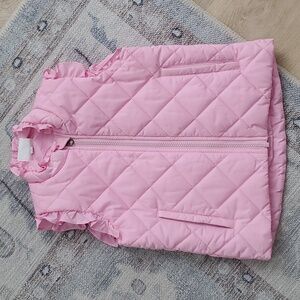 The Yellow Lamb Girls Vera Vest with Ruffle Cotton Candy Pink Sz5